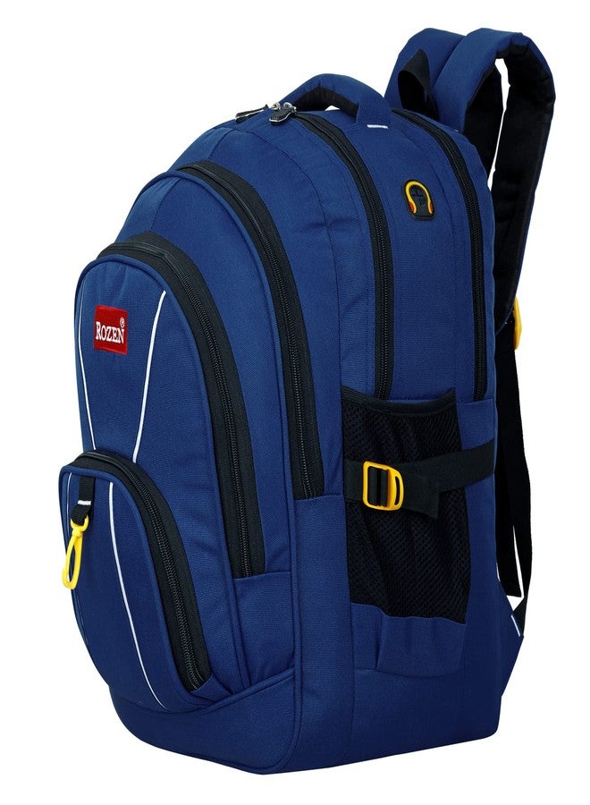 ROZEN حقيبة ظهر للسفر من روزن سعة 55 لترًا للرحلات والتخييم (أزرق داكن) - Image 5